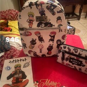 Hot Topic White Cartoon Character Bag Set